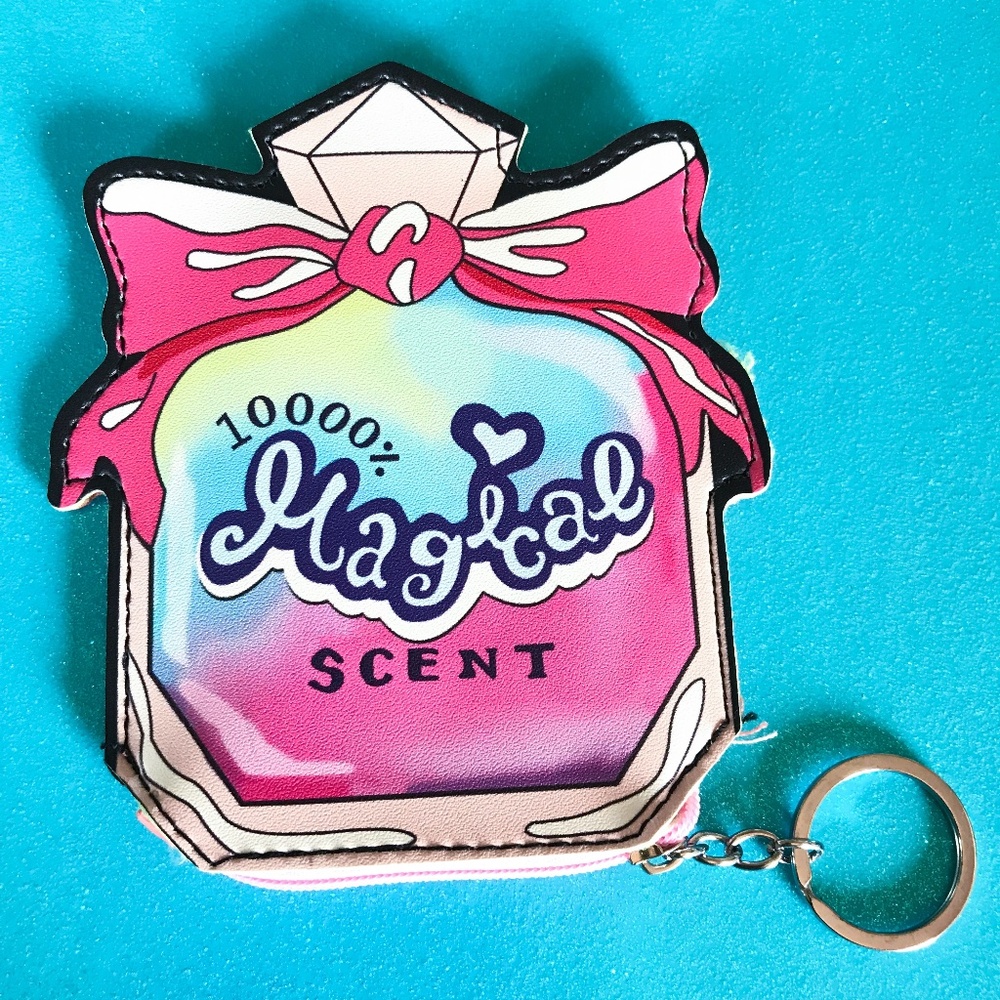 Cute Perfume with Bow Coin Purse keychain